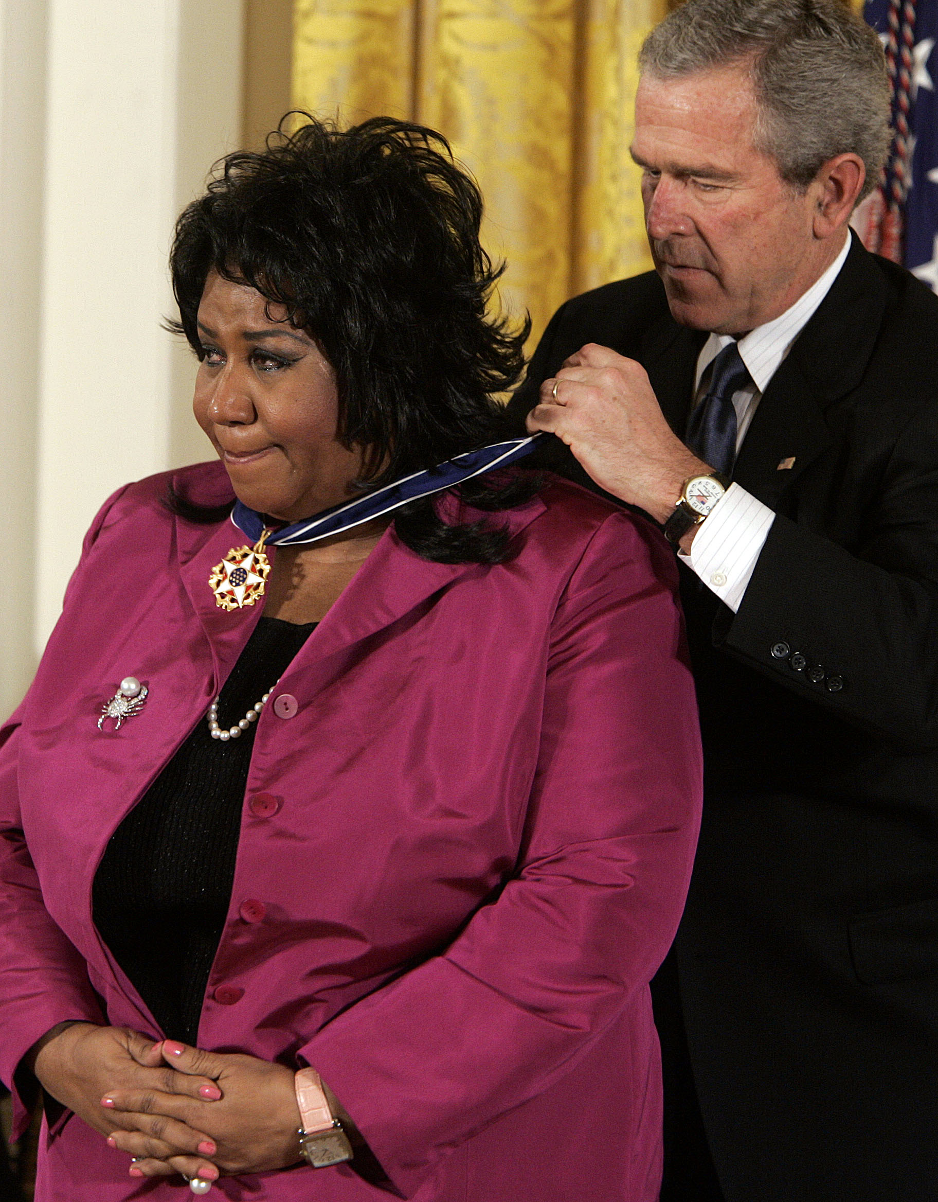 Aretha Franklin Receives Presidential Medal of Freedom, 2005