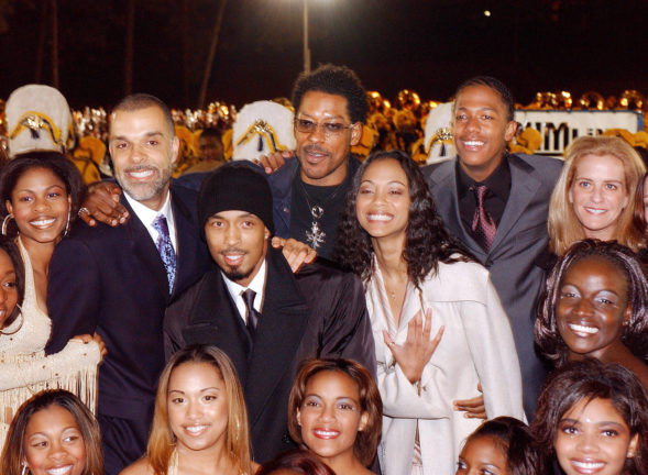 Director Charles Stone III, Orlando Jones, Zoe Saldana & Nick Cannon with cast and crew members (Photo by Frank Mullen/WireImage)